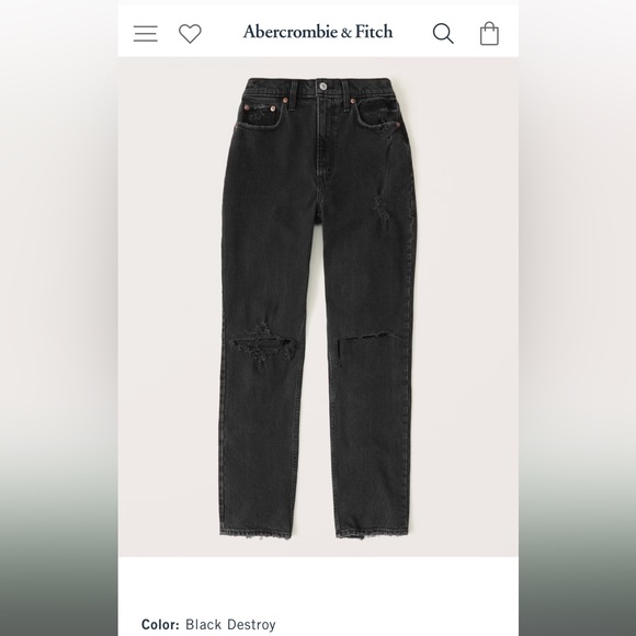 Abercrombie Ultra High Rise 90s Straight Jean Size 14 Long - Picture 5 of 6